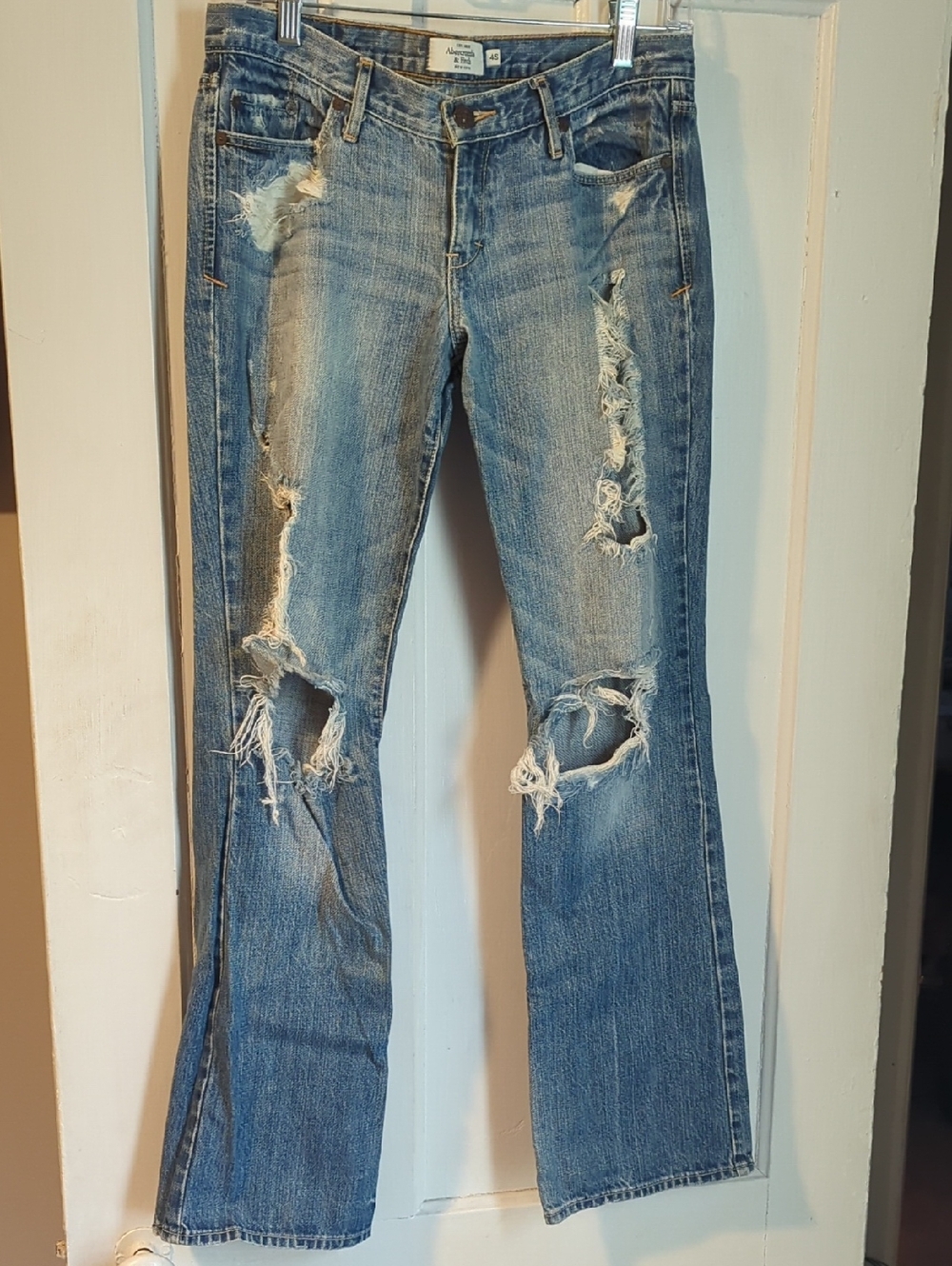 Women's Distressed Blue Denim Jeans